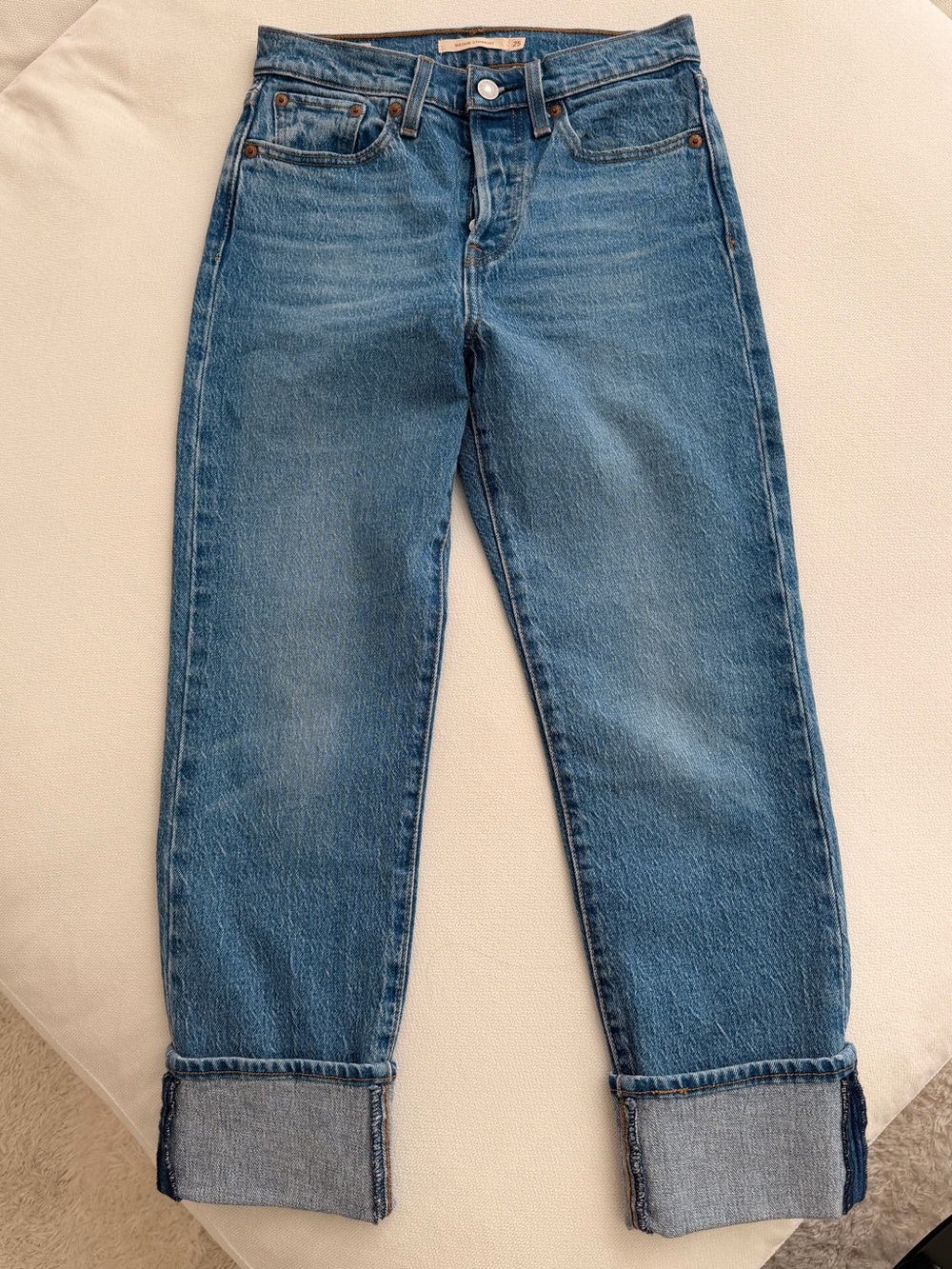 Levi's Blue Denim Wedgie Straight Jeans